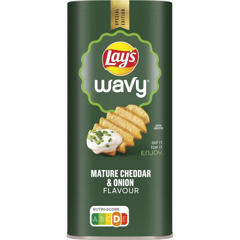 Chips Lay's ondulées au cheddar affiné et aux oignons