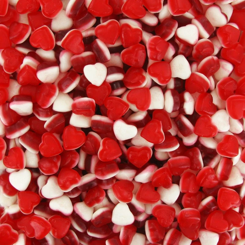 Petits coeurs fraise crème lisses